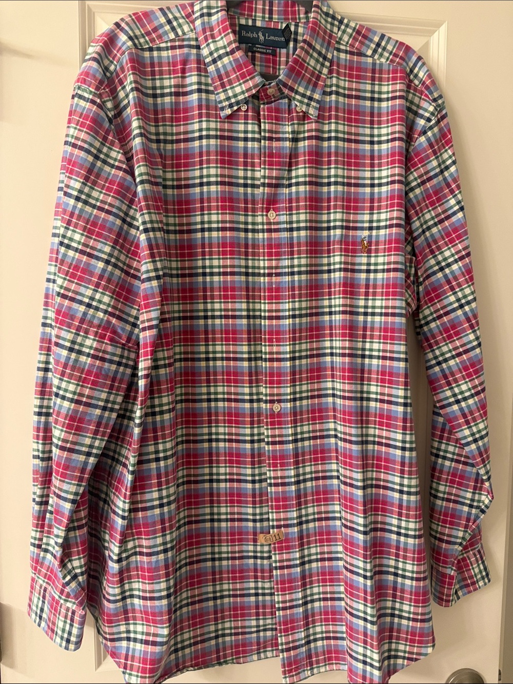 Ralph Lauren Pink, Blue & White Plaid Button-Down Shirt
